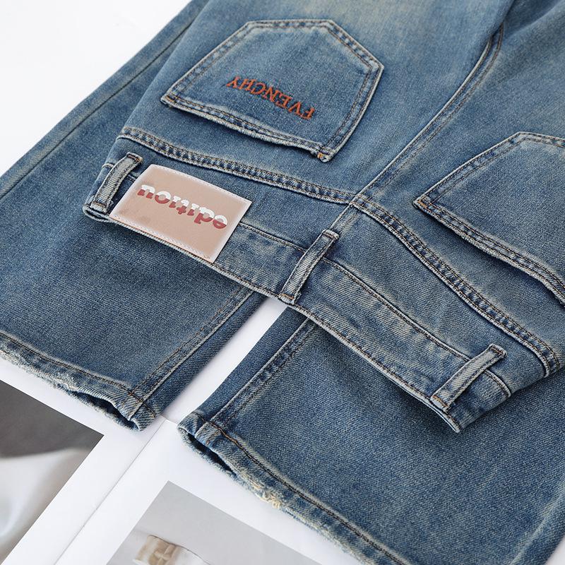 Women's 2025 Spring/Summer High-Waisted Wide-Leg Straight Jeans - Retro Slimming Style