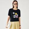 Zhaojun Spring Summer Silk Embroidered Knitted T-Shirt