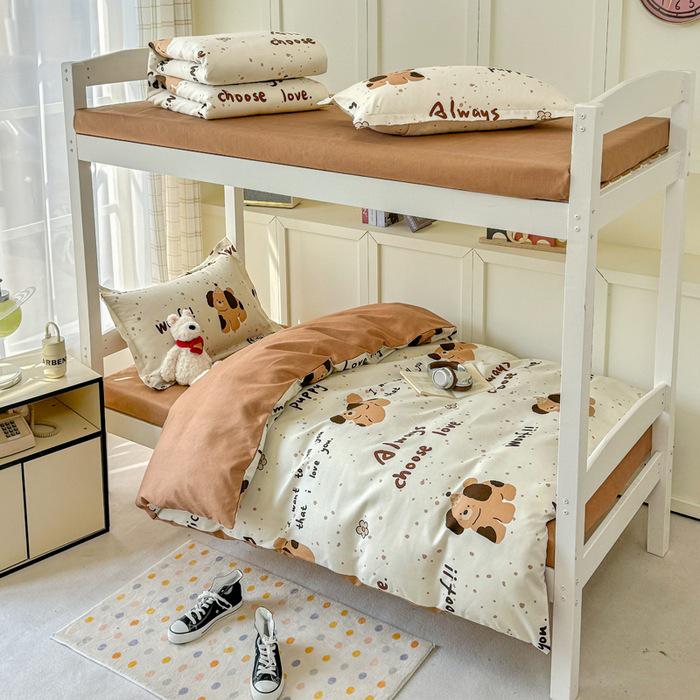 Dormitory/Student Bedding Set: Includes 3-Piece Bed Sheet & Duvet Cover and 6-Piece School Bunk Bed Set.