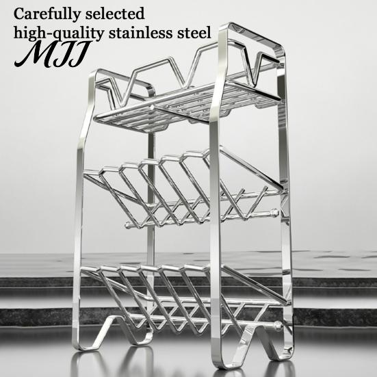Stainless Steel Seasoning Rack Spice Rack, 2/3/4 Tier Condiment Organizer for Multi Layer Countertop, Multi-purpose Multi-Layer Bottle Holder Kitchen