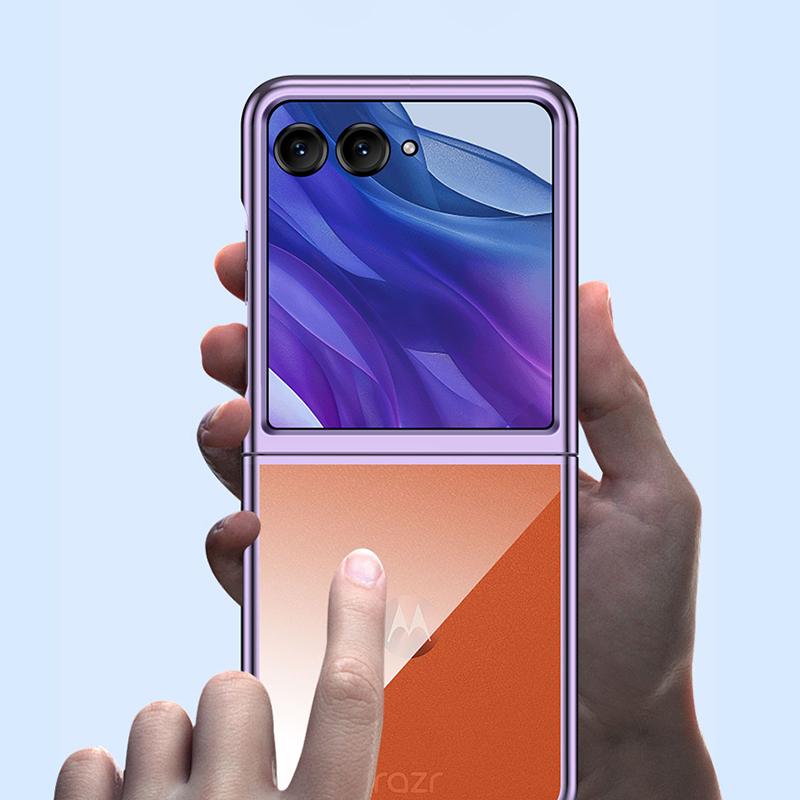 Für Motorola Razr 50 Ultra 5G Hülle Galvanisierter Rahmen Transparente PC Handyhülle