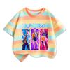Cool Kpop Hunter Girl Group Pattern Print T Shirt Casual Sports Short-Sleeve T-Shirt  Leisure and Versatile