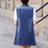 Women's Long Denim Vest - Oversized Sleeveless Single Breasted Tank Top Ripped Fashion Pockets Outwear Long Vintage Jackets