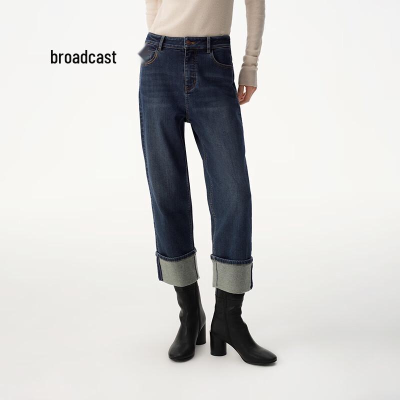

Broadcast Women s Dark Blue Straight-Leg Commuter Jeans L