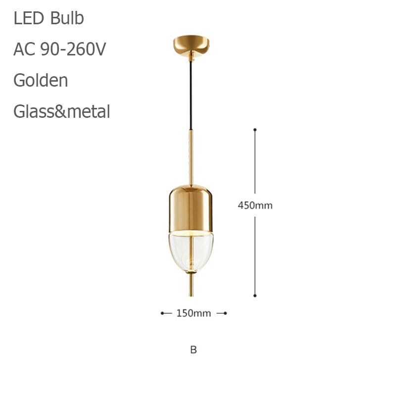 Nordic Modern Brass Glass Pendant Lamp LED Living Room Bedroom Restaurant Bar Cafe Interior Decoration Hanging Lamp