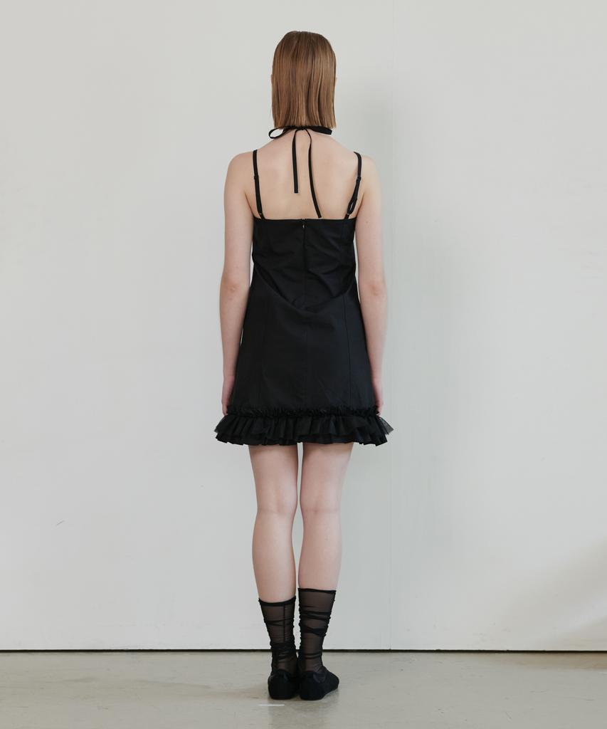 Eonmyuteu Ruffle Hem Mini Dress_Black