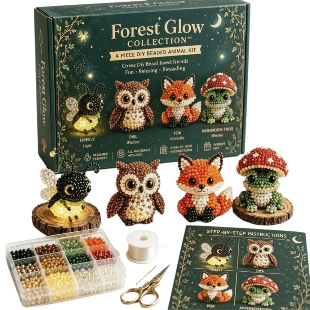Animal Shape 3D Beaded Animal Kit Cute Design DIY Bead Craft Kit For Adults & Kids