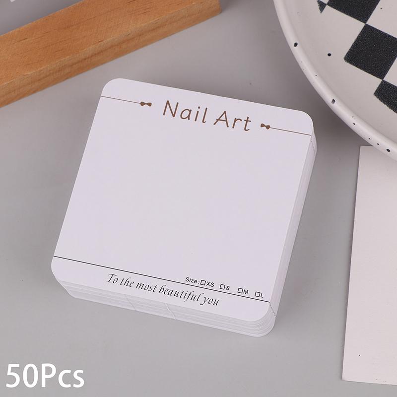 50Pcs Press-On Nail Packaging Display Swatch Card Simple Style False Nail Design Manicure Sample Display Salon
