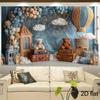 2D Teddy Bear Hot Air Balloon Backdrop for Newborn Photography
