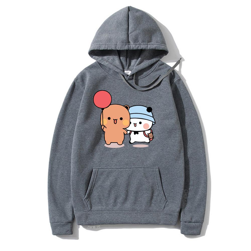 Kreslená Panda Bubu A Dudu Dámská Mikina s Kapucí Plus Size Kawaii Harajuku Kulatý Výstřih Harajuku Unisex Potisk Oblečení s Kapucí