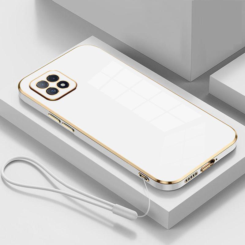 Für OPPO A73 5G Hülle Luxus Quadratische Beschichtung OPPO A73 5G Handyhülle Stoßfest Silikon Rückseite Abdeckung Fundas