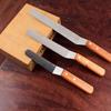 Professional Stainless Steel Wooden Handle Cake Decorating Spatula Set 4-inch 5-inch 10-inch