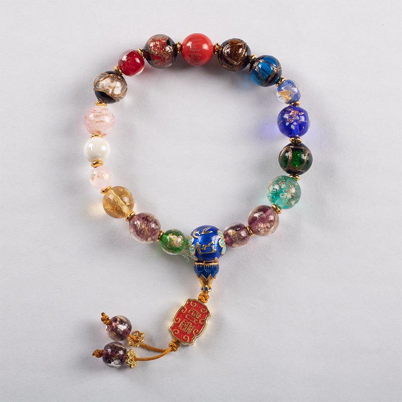 Eighteen-Seed Glazed Incense Bracelet: Multi-Treasure Single Circle with Ash Glaze
