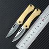 Brass Chic Mini Folding Knives Hand Tools Knife for Men Women Keychain Pocket Tool EDC Outdoor Survival Multitool Damascus Razor