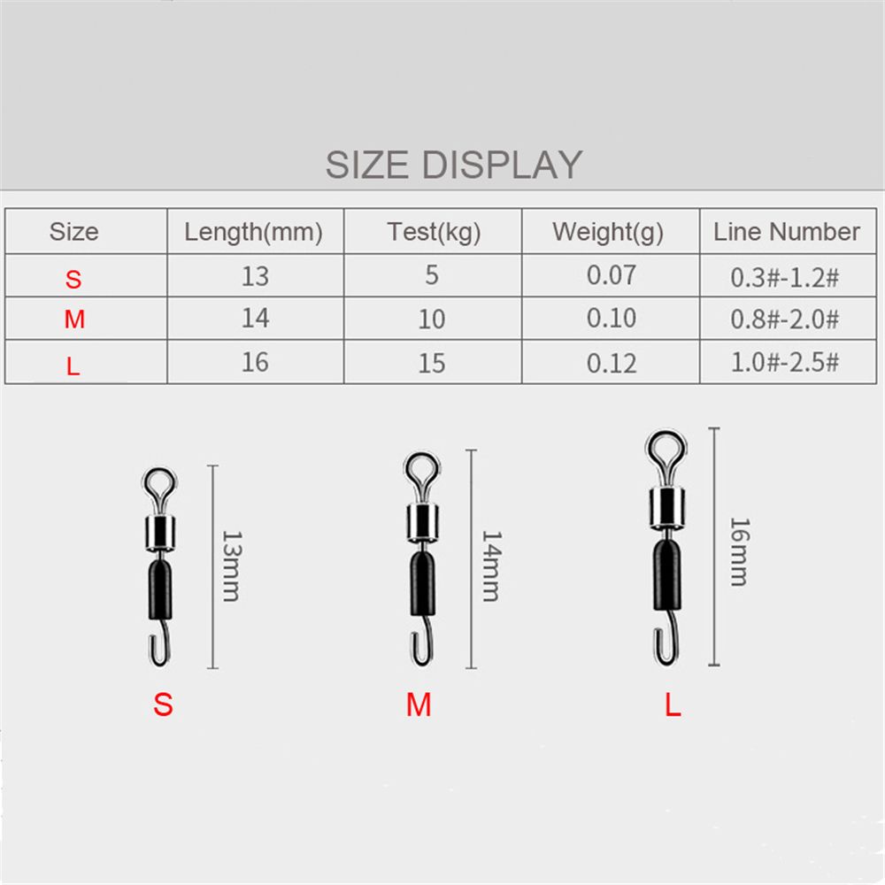 Flexible Metal Solid Rings Swivel Ball Bearing Fast Link Fishing Tools Connector Fishing Hooks