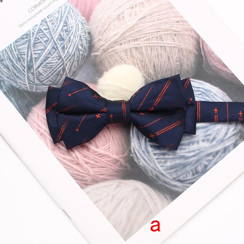 Färgvävd Jacquard Herrfluga 6cm Dubbellager Randig Liten Blomma Affärs Retro Kostym Skjorta Fluga