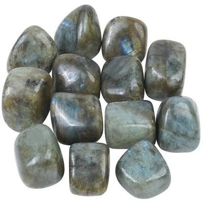 Abradorite Tumbled Stones Reiki Chakra Healing Decorative Pebbles, Vase Fillers Tumble Stone for Jewellery Gift Item 13 Pieces Set
