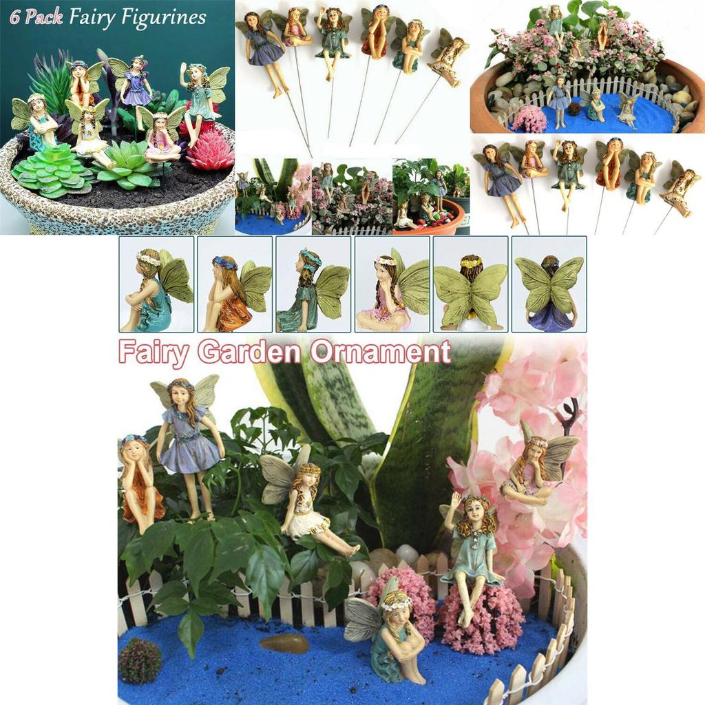 Set di 6 Miniature per Giardino delle Fate Set Coloratissimo Decorazione per Paesaggio Micro Esterno