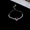 High-End Zircon Floral Heart Bracelet - Luxurious Sparkle for Women