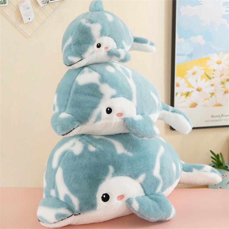 Cute Dolphin Plush Toy For Girls Large Size Stuffed Animal Pillow Wholesale Birthday Gift