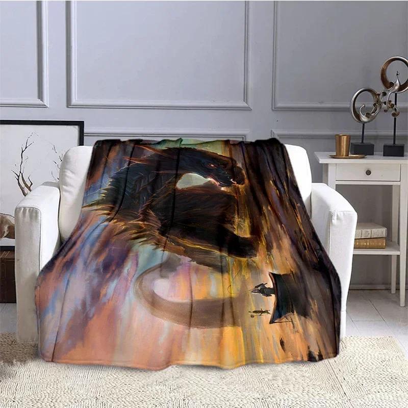 Game Monster Hunter Dragon Blanket for Children, Flannel Blanket, Soft and Comfortable, Home and Travel, High Quality