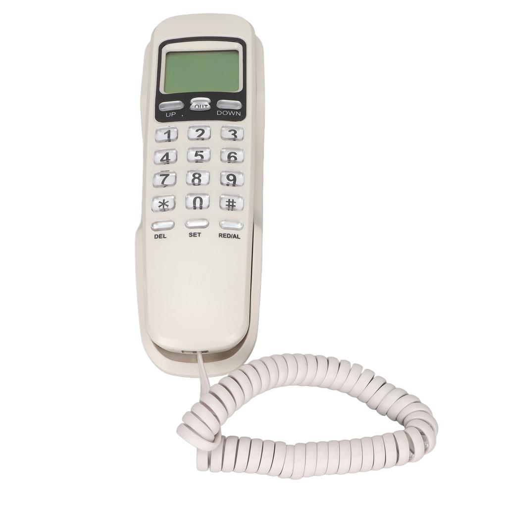 KXT333CID Corded Wall Phone Multifunction Retro Wall Mountable Telephone with LCD Display for Hotel