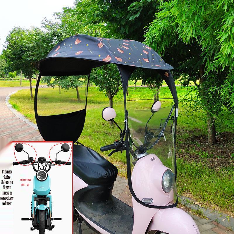 Electric Vehicle Sunshade & Rainproof Canopy for Bicycles and Motorcycles
