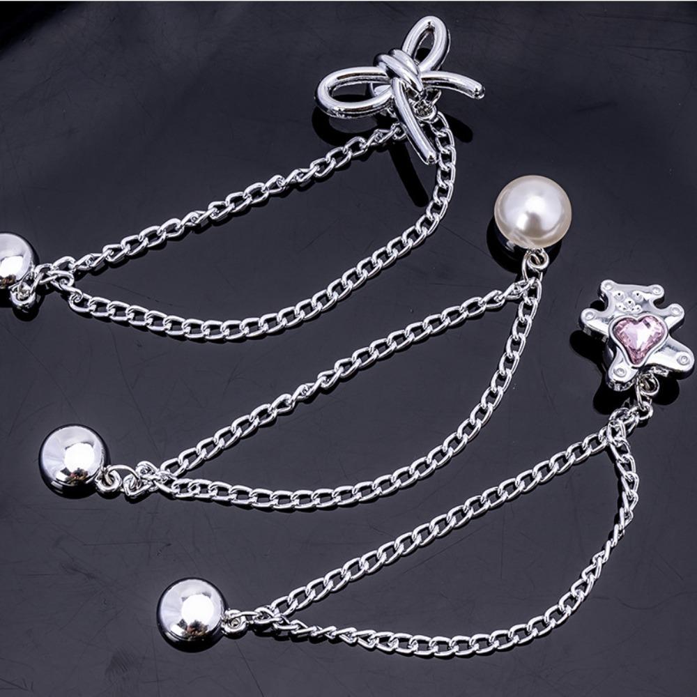 10pcs Non-hole Shorten Trouser Clip Multi-Function Tassel Chain Cuff-link Jeans