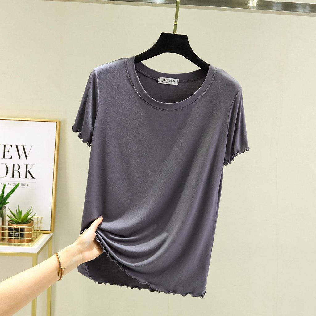 Women's Slim Fit Summer Ice Silk Short Sleeve Top