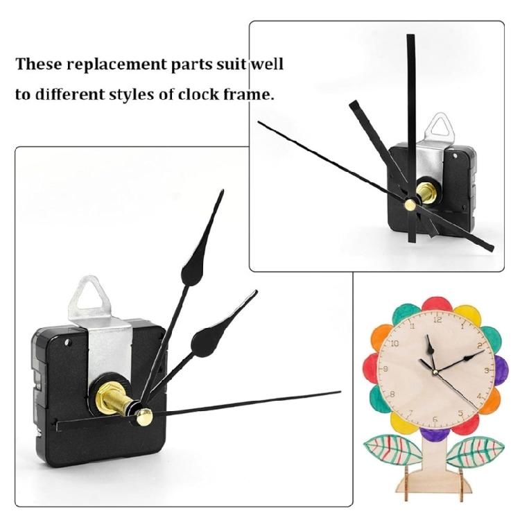 Quiet Wall Clock Replacement Movement with Long and Short Hands for Clock Making Mechanism Craft Projects Repair Parts