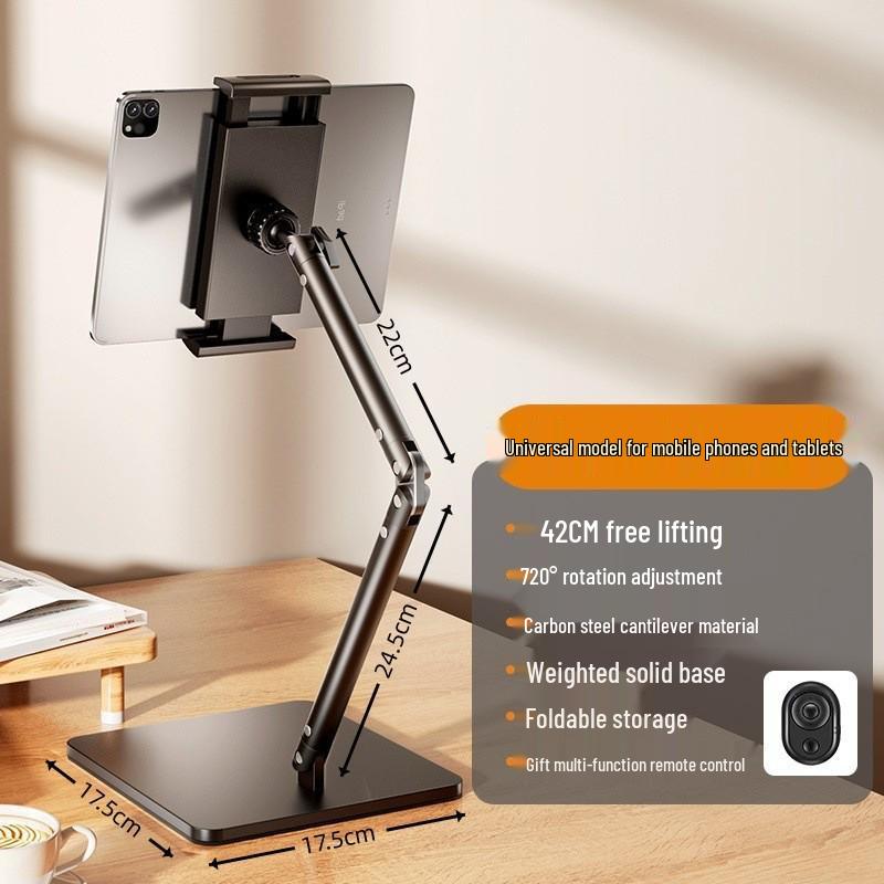 Live-Übertragungsständer für Mobiltelefone und Tablets mit Rädern - Rotierender, multifunktionaler Bodenhalter für Aufnahmen von oben