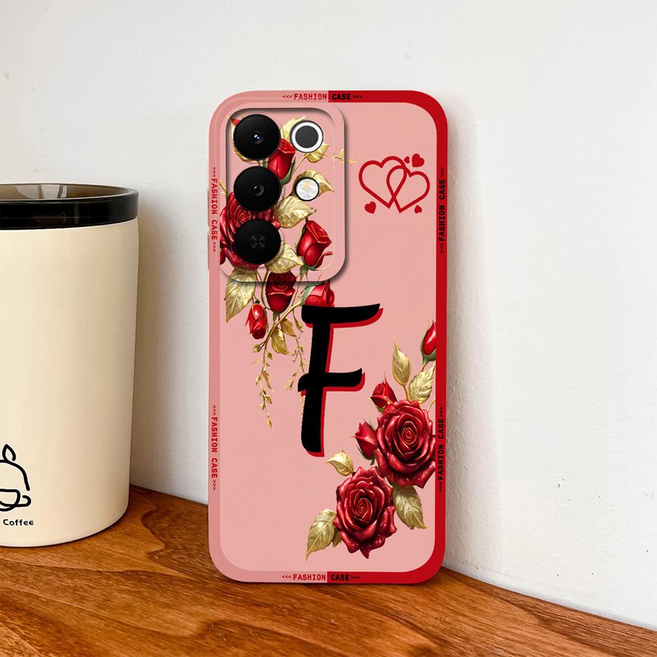 For Realme C85 Pro Phone Cover Flowers Name Letters Soft Liquid Silicone Full Protection Case For Realme C 85 Shockproof Housing