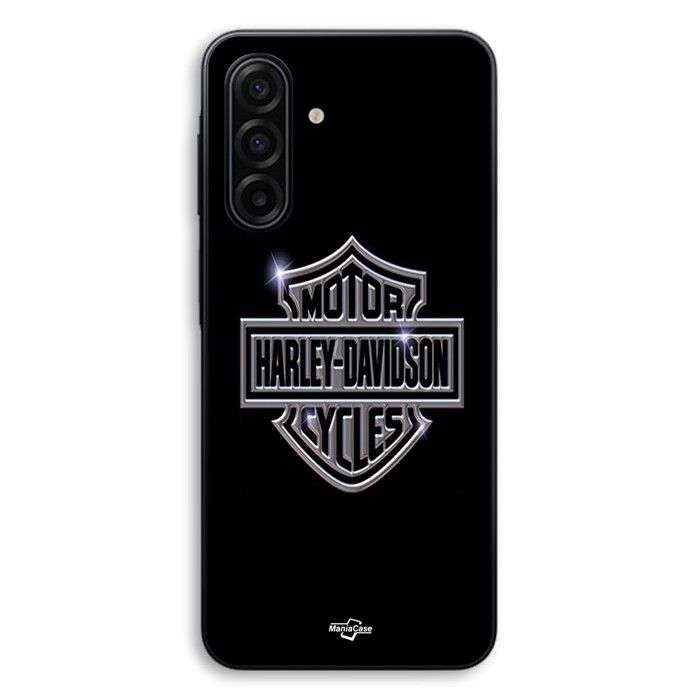 Coque Pour Samsung Galaxy A57 Harley Davidson logo motor sycles gris front noir Maniacase
