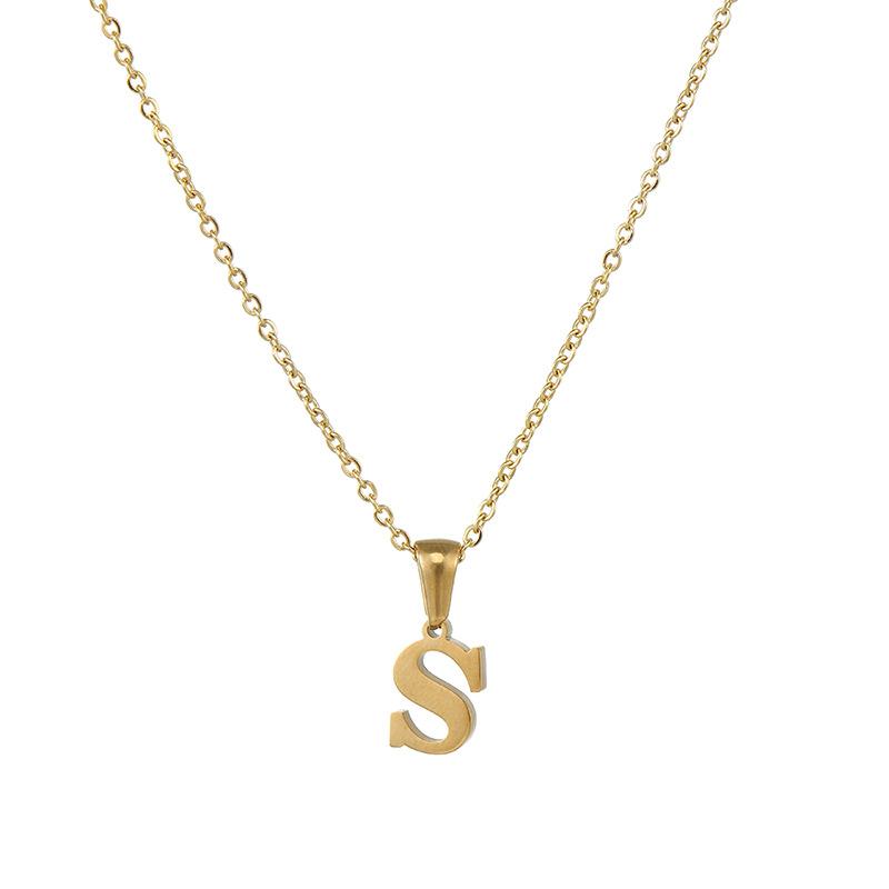 26 Letter Necklace Women's 18K Simple Fashion Non-fading Pendant Jewelry 2026