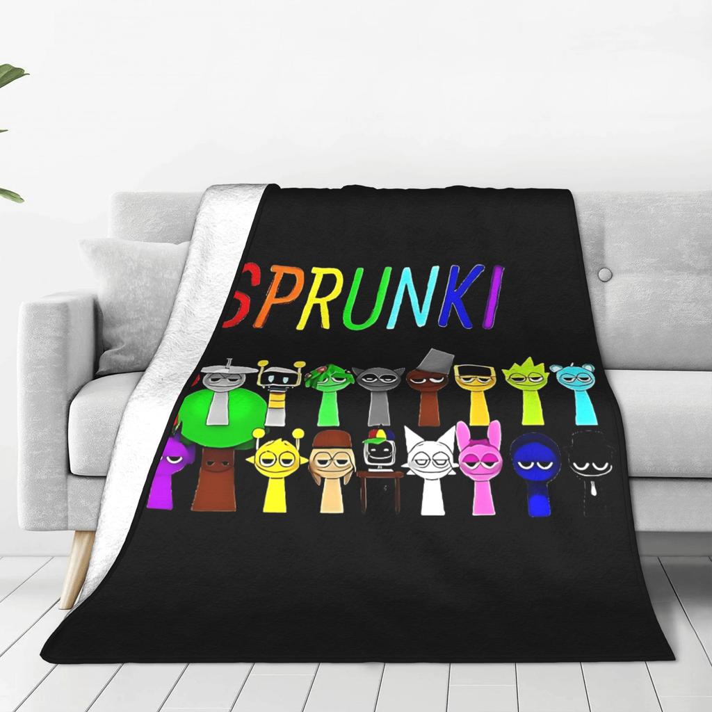 Sprunki All My Toys Super Soft Blankets Travel Plush Throw Blanket Novelty Couch Chair Flannel Bedspread Sofa Bed Cover
