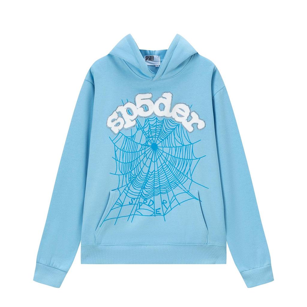 SP5der Spider Web Plus Velvet Hoodie & Sweatpants Set - Unisex Trendy Streetwear