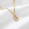 New hollow gourd necklace women's light luxury high-end sense inlaid synthetic zircon pendant fashionable and simple student jewelry wholesale