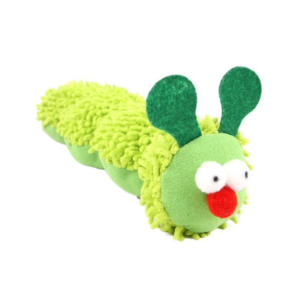 

Soft Caterpillar Plush Cat Toy Bite Resistant Catnip Cat Toy Cat Teeth Grinding Toy Boredom Relief зелёный