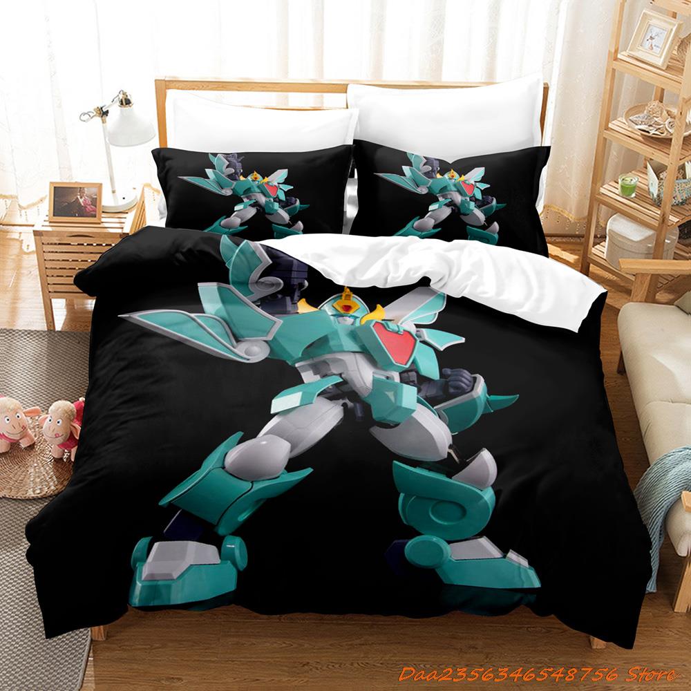 Cool Personelity Kpop Madou King Granzort Bedding Set Cartoon Anime Three-Piece Set Adult Kid Bedroom Three-Piece Suits 3D