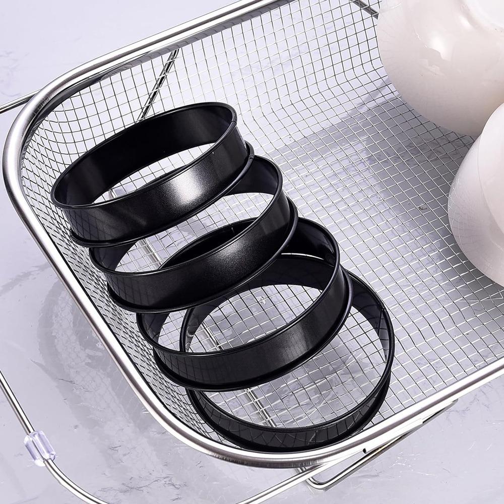 8 Piece Non-Stick Muffin Rings Heat-Resistant Baking Circle Mold Household Mousse Cake Mold  Dessert
