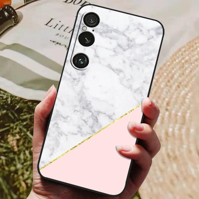 For Sony Xperia 1 VI Case Luxury Black Silicon TPU Soft Phone Cover for Sony Xperia 1 VI Shockproof Bumper Shell Xperia 1VI Capa