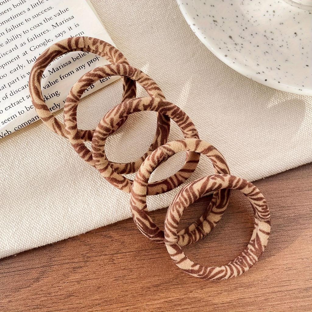 New Autumn Winter High Elasticity Seamless Leopard Print Hair Ties for Women, Durable Thick Hair Bands