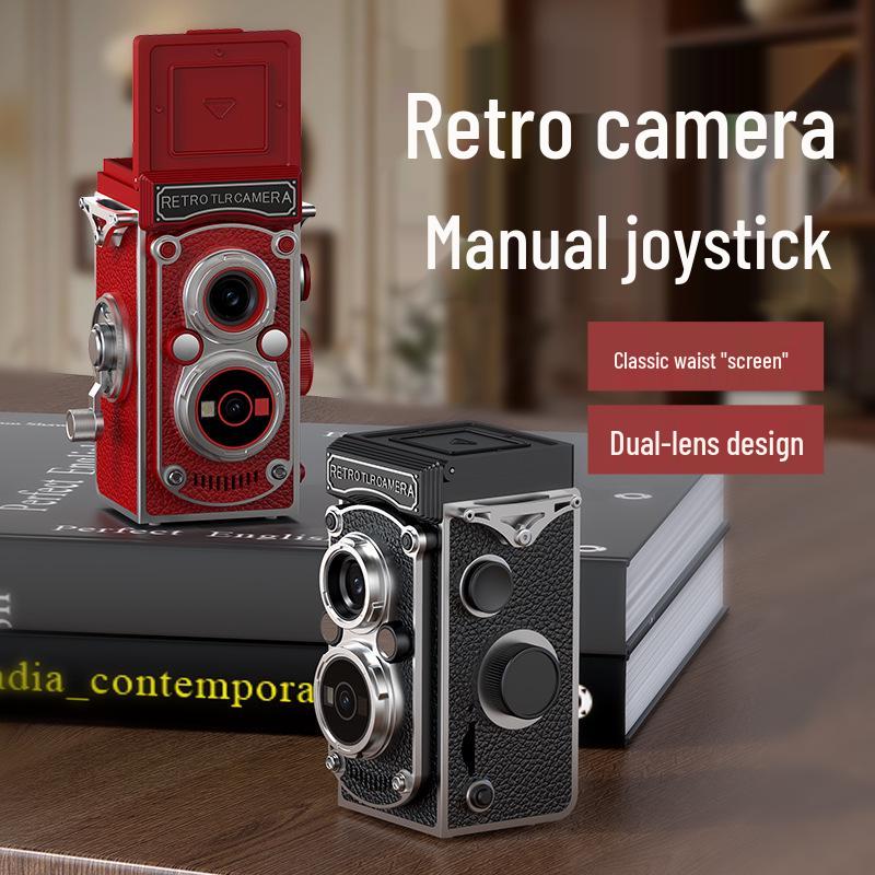 Retro Dual-Lens Travel Camera - Manual Crank, Student-Friendly, Portable Film & Digital Model