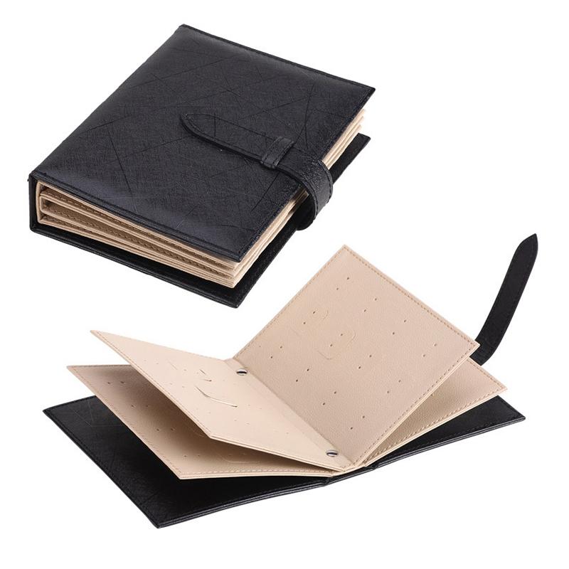 

Multifunctional Earrings Storage Book Creative Jewelry Box Leather Earrings Storage Book Organizer Rings Ear Stud Holder