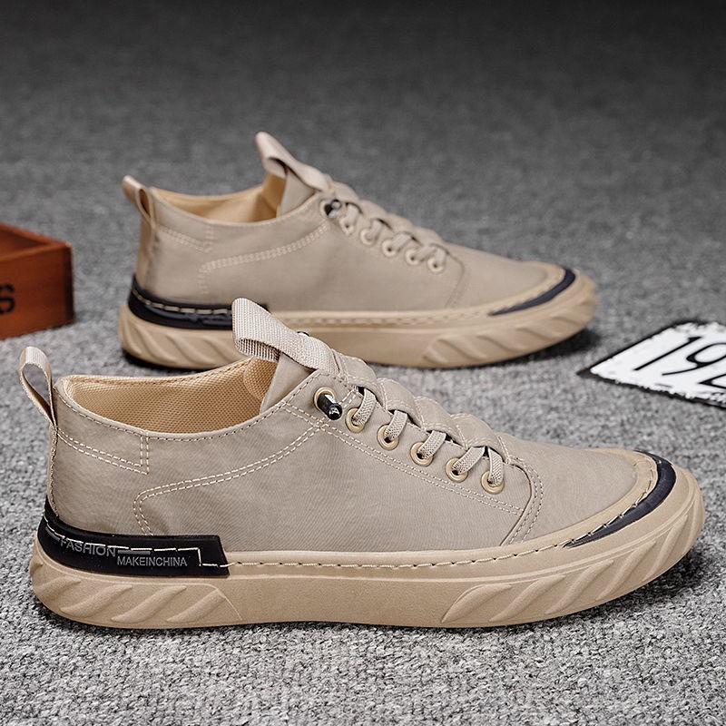 Mens Breathable Ice Silk Canvas Sneakers Low-Top Casual Shoes Comfort Flat Sole