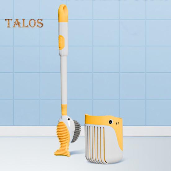 Squirt Whale Toilet Brush 360-Degree Cleaning Brush with Silicone Head Hanging Hole Design Wall-mounted Toilet Brush