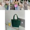 Versatile Double-sided Checkered Canvas Bag Stylish Handheld Tote For Students