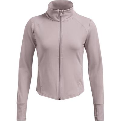 Einfarbig Stehkragen Reißverschluss Design Raglan Langarm Jacke Damen Jacke Hellrosa 1379157-015