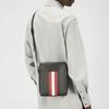 Bally Business Casual Striped Leather Shoulder Crossbody Bag Men Bags Black 6236783