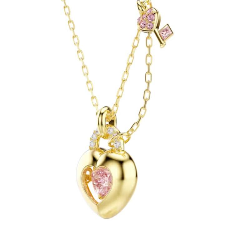 

Swarovski Idyllia Keyhole Pattern Cubic Zirconia Necklace Unisex necklace Pink 5737288 Box (Random Color)
